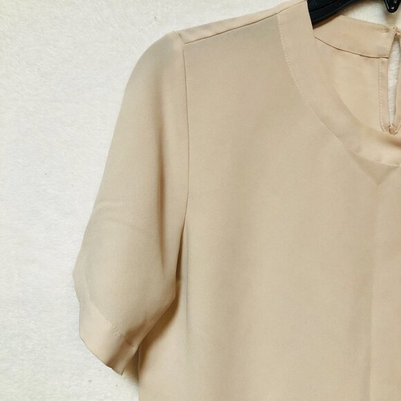 Forever 21 Nude Sheer Short Sleeve Blouse - Picture 2 of 5